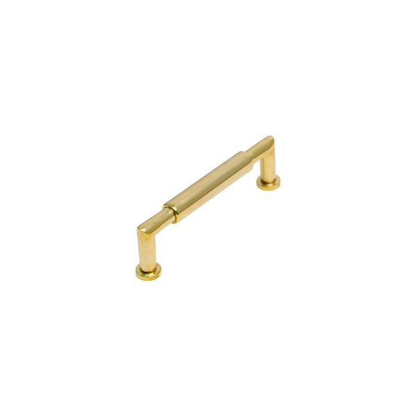   Image of 101mm Unlacquered Brass Bauhaus Round Cabinet Pull Handle