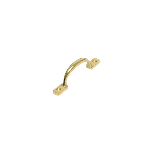  Image of 102mm Unlacquered Brass Russell Cabinet Pull Handle