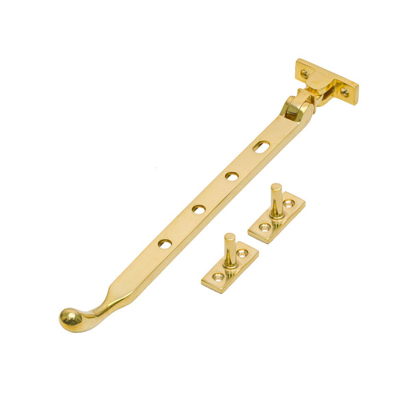   Image of 10 Inch Unlacquered Brass Ball End Casement Stay