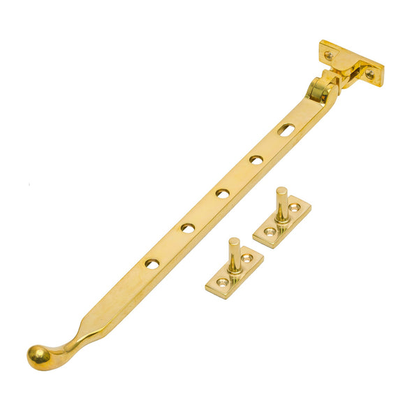   Image of 12 Inch Unlacquered Brass Ball End Casement Stay