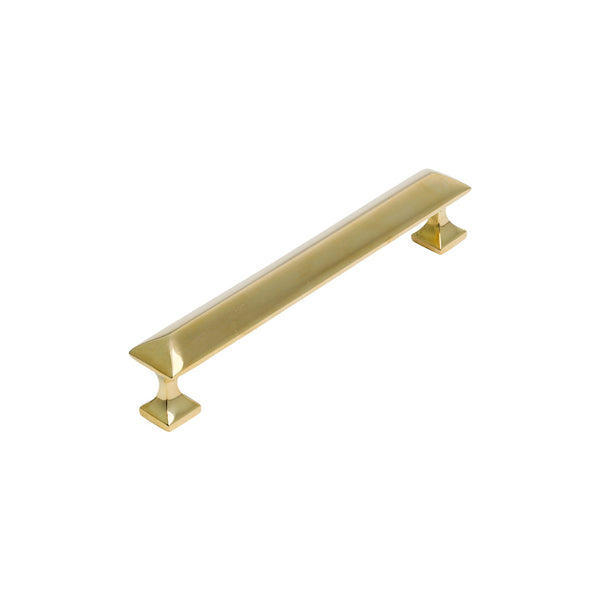  Image of 152mm Unlacquered Brass Pyramid Cabinet Pull Handle