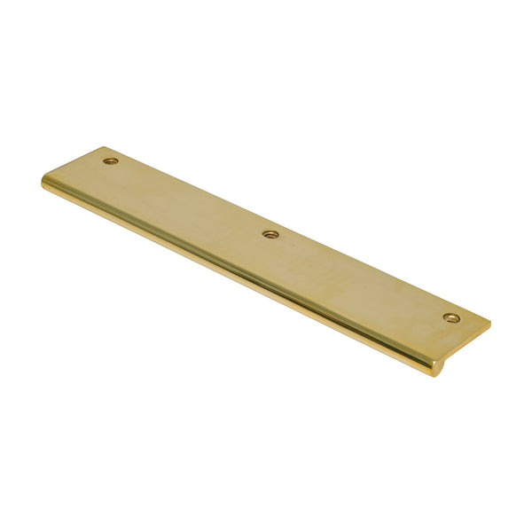   Image of 200mm Unlacquered Brass Rounded Edge Pull - Top Fix