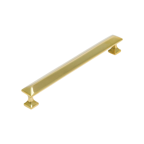   Image of 203mm Unlacquered Brass Pyramid Cabinet Pull Handle