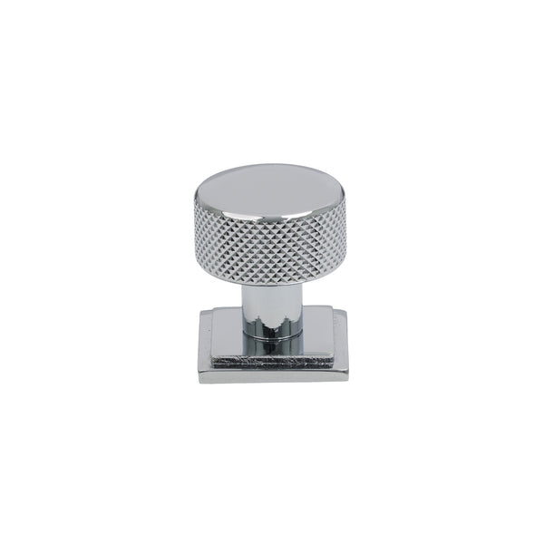 SHOW 25mm Polished Chrome Brompton Cabinet Knob - Square Rose