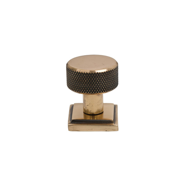 SHOW 25mm Polished Bronze Brompton Cabinet Knob - Square Rose