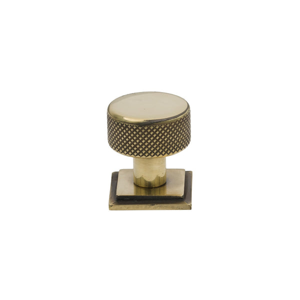 SHOW 25mm Antique Brass Brompton Cabinet Knob - Square Rose