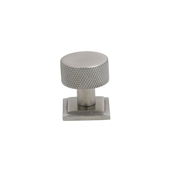 SHOW 25mm Satin Marine Stainless Steel Brompton Cabinet Knob - Square Rose