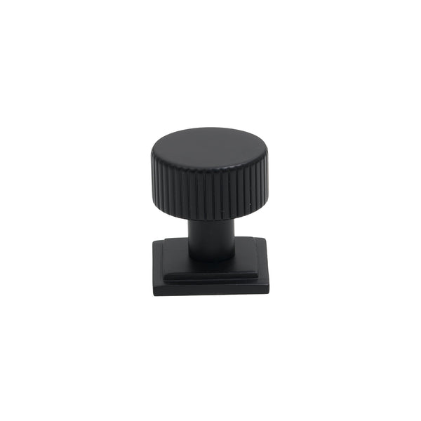 SHOW 25mm Matt Black Judd Cabinet Knob - Square Rose