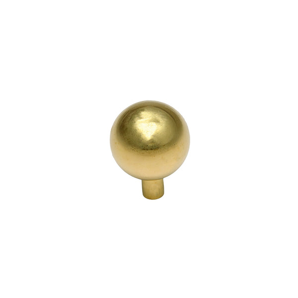   Image of 28mm Unlacquered Brass Sphere Cabinet Knob