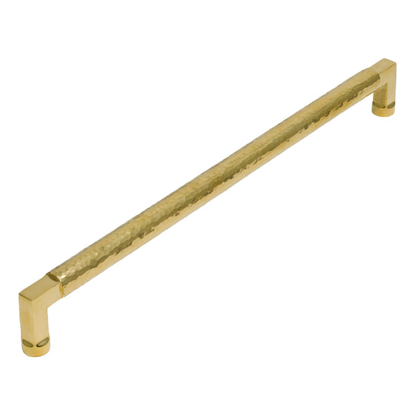   Image of 320mm Unlacquered Brass Hammered Bauhaus Cabinet Pull