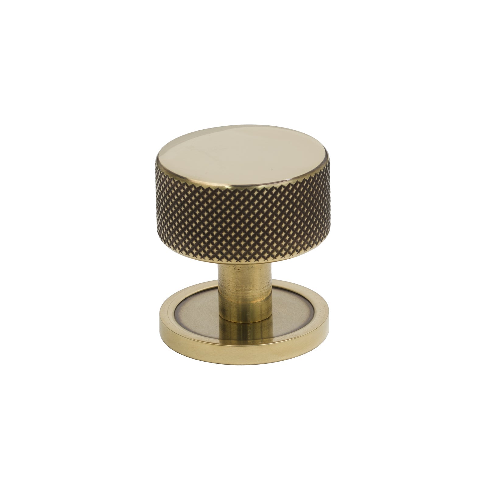 SHOW 32mm Antique Brass Brompton Cabinet Knob - Round Rose