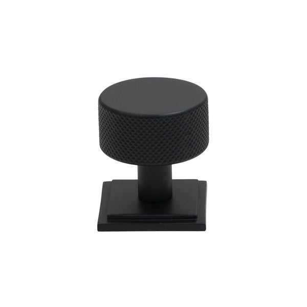 SHOW 32mm Matt Black Brompton Cabinet Knob - Square Rose