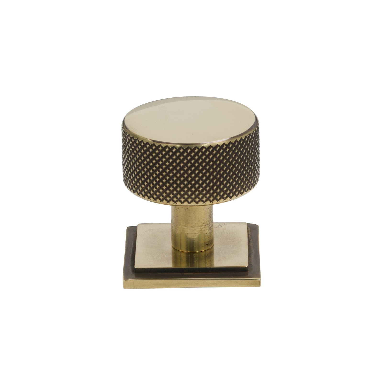 SHOW 32mm Antique Brass Brompton Cabinet Knob - Square Rose