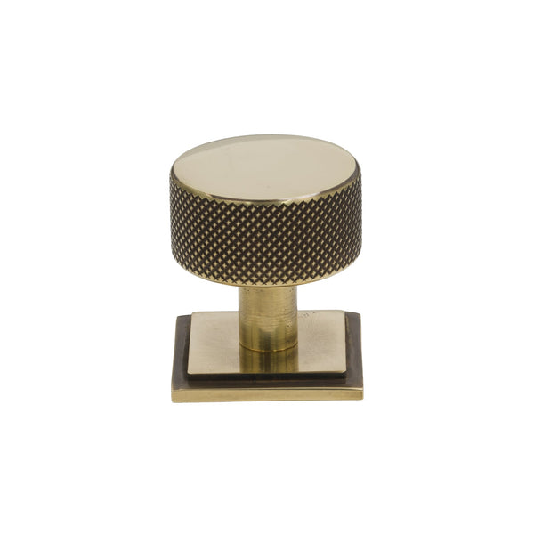SHOW 32mm Antique Brass Brompton Cabinet Knob - Square Rose