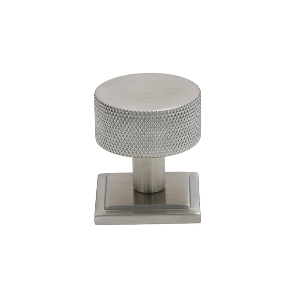 SHOW 32mm Satin Marine Stainless Steel Brompton Cabinet Knob - Square Rose