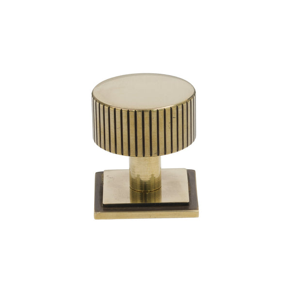 SHOW 32mm Antique Brass Judd Cabinet Knob - Square Rose