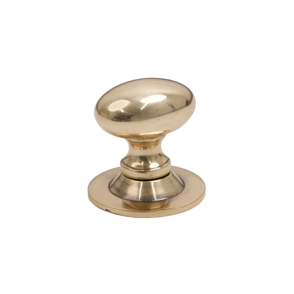 SHOW 33mm Polished Chrome Oval Cabinet Knob on Rose