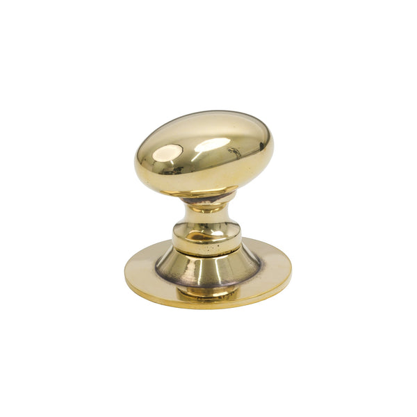 SHOW 33mm Antique Brass Oval Cabinet Knob on Rose