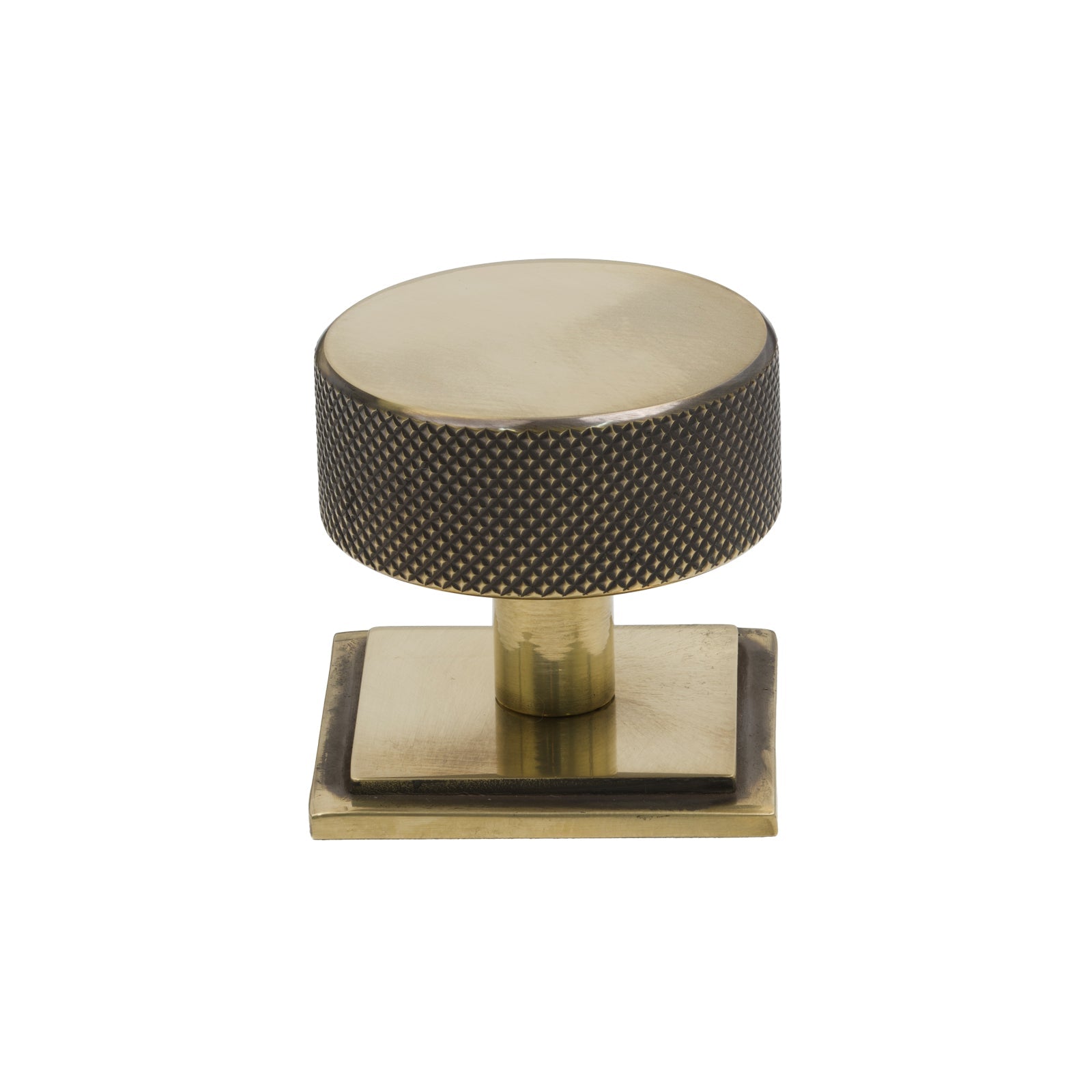 SHOW 38mm Antique Brass Brompton Cabinet Knob - Square Rose