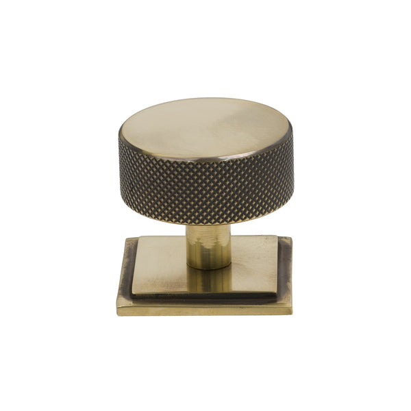 SHOW 38mm Antique Brass Brompton Cabinet Knob - Square Rose