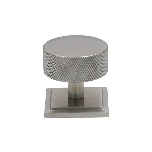SHOW 38mm Satin Marine Stainless Steel Brompton Cabinet Knob - Square Rose