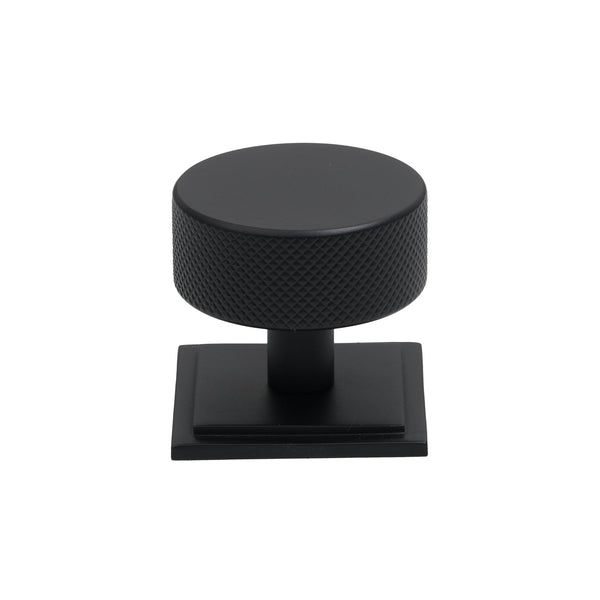 SHOW 38mm Matt Black Brompton Cabinet Knob - Square Rose