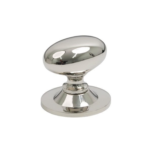 SHOW 40mm Satin Chrome Oval Cabinet Knob on Rose