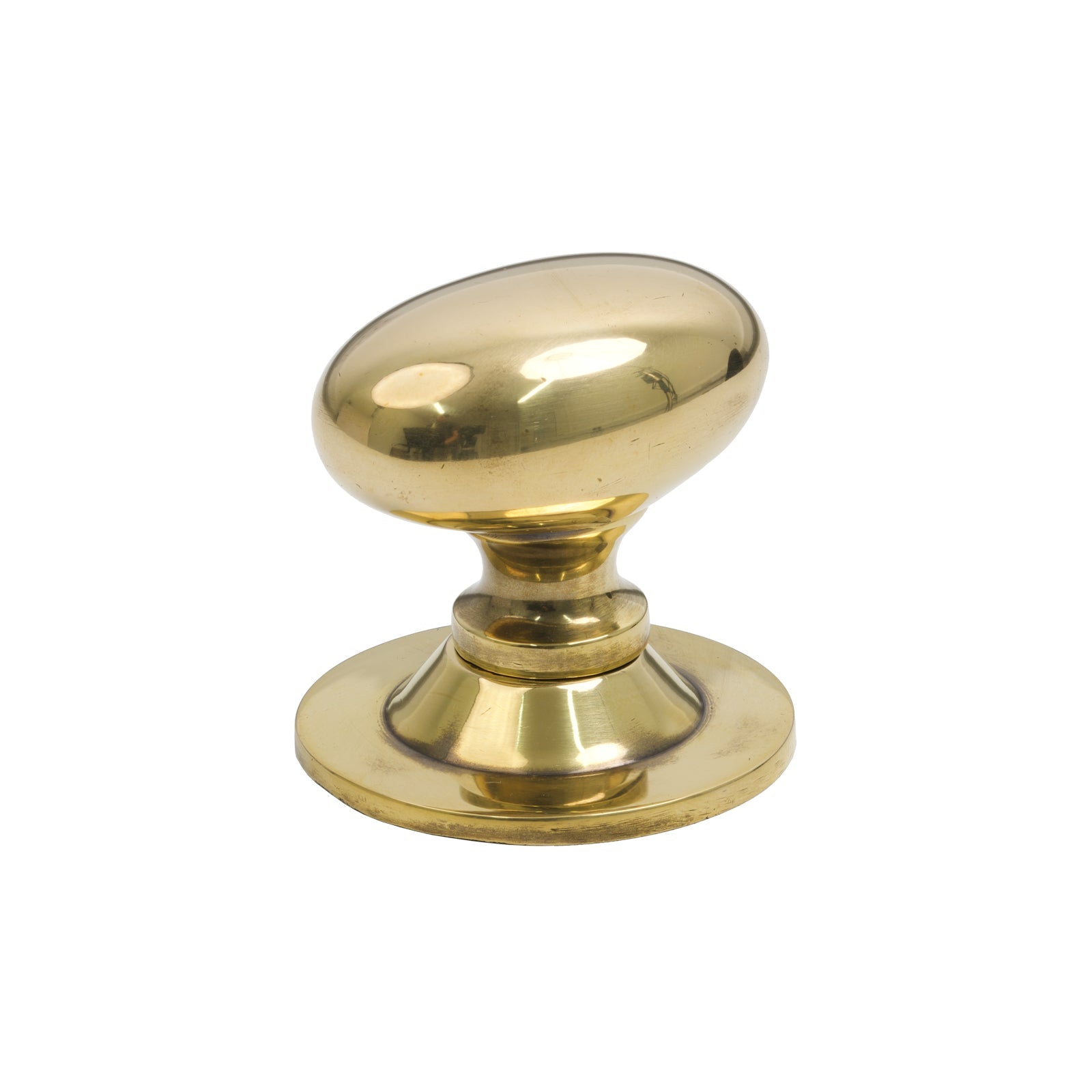 SHOW 40mm Antique Brass Oval Cabinet Knob on Rose