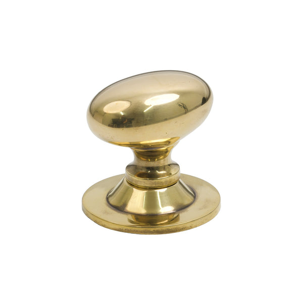 SHOW 40mm Antique Brass Oval Cabinet Knob on Rose