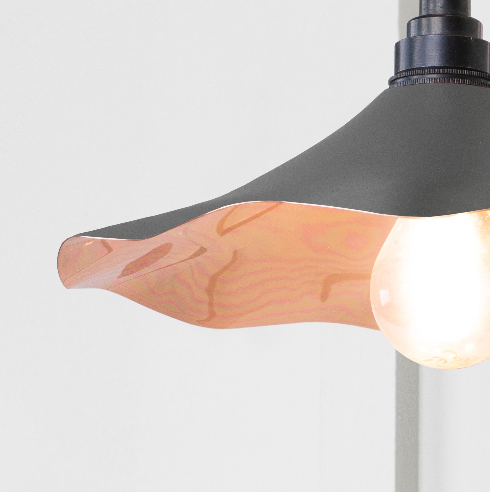 SHOW SHOW Close Up Image of Flora Wall Light in Bluff with Polished Copper Finish