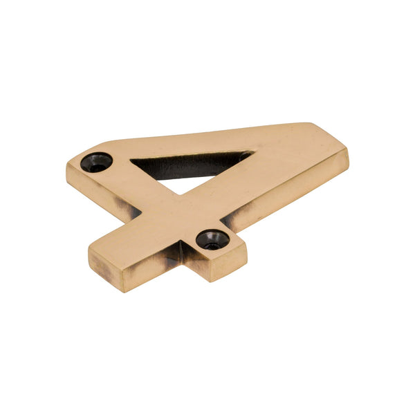SHOW Polished Bronze Front Door Number 4