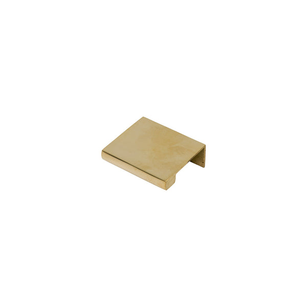   Image of 50mm Unlacquered Brass Squared Edge Pull - Rear Fix