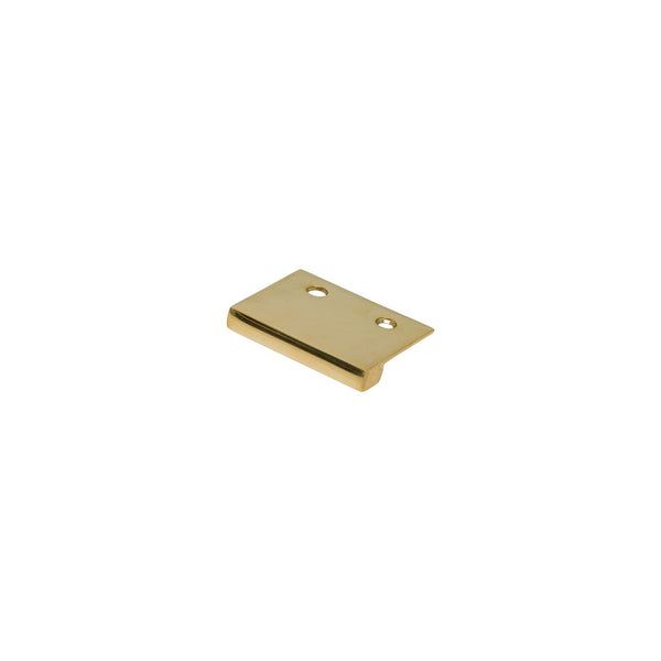   Image of 50mm Unlacquered Brass Squared Edge Pull - Top Fix