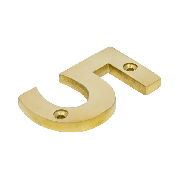 SHOW Polished Brass Front Door Number 5
