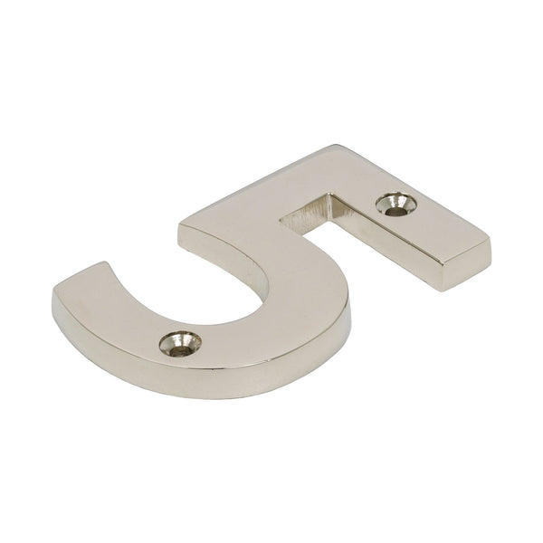 SHOW Polished Nickel Front Door Number 5