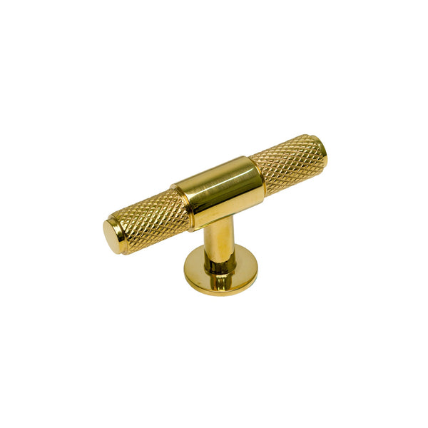   Image of 60mm Unlacquered Brass Knurled Fountain Cabinet Knob
