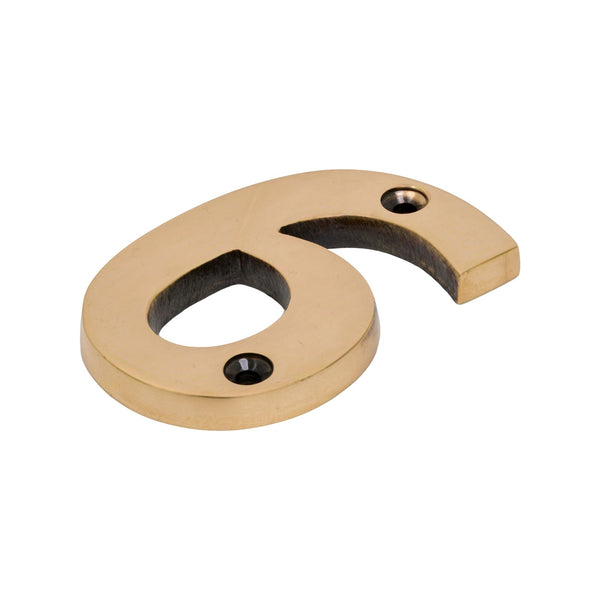 SHOW Polished Bronze Front Door Number 6