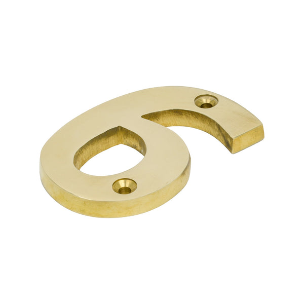 SHOW Polished Brass Front Door Number 6