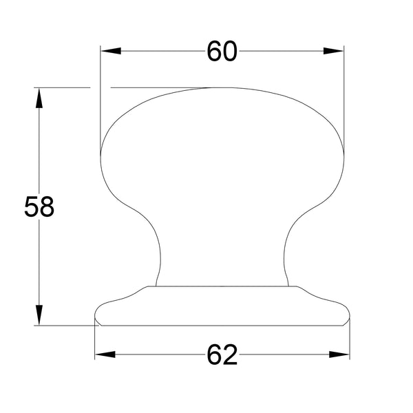 SHOW Technical Drawing of Cream Crackle Door Knob on Rose