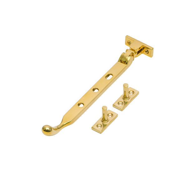   Image of 8 Inch Unlacquered Brass Ball End Casement Stay