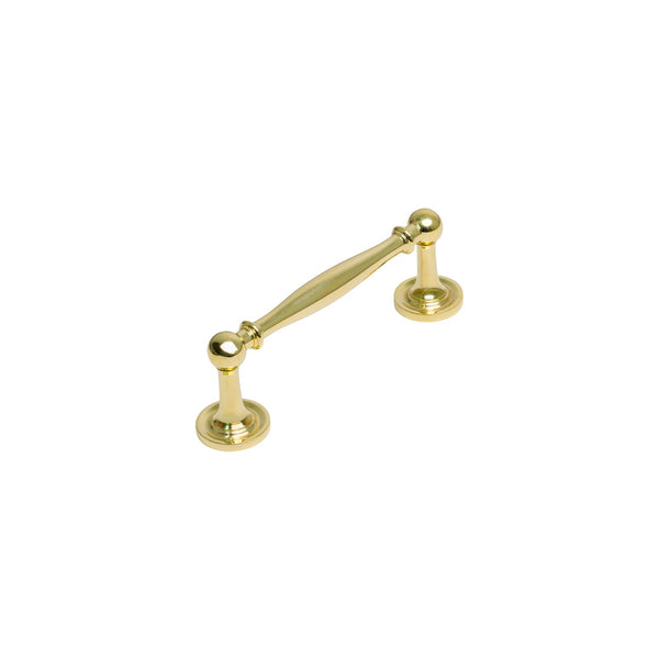   Image of 96mm Unlacquered Brass Colonial Cabinet Pull Handle