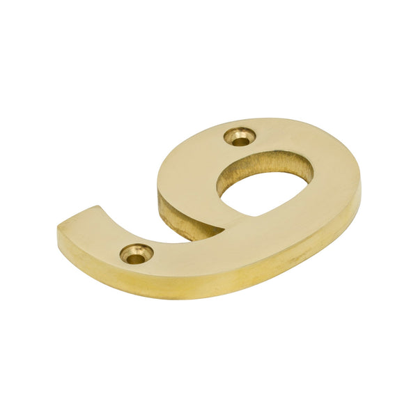 SHOW Polished Brass Front Door Number 9