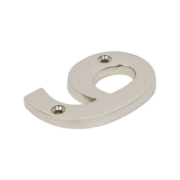 SHOW Polished Nickel Front Door Number 9