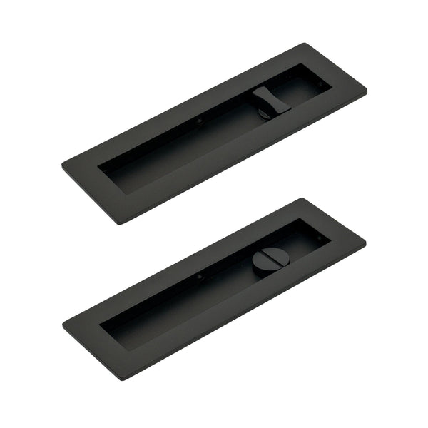 SHOW 175mm Aged Bronze Plain Rectangular Flush Pull - Privacy Set