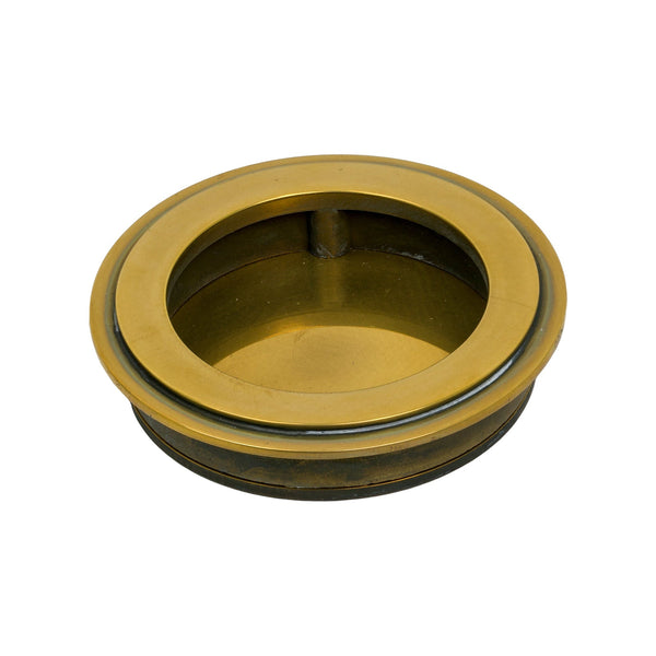 SHOW Antique Brass Art Deco Round Pull 