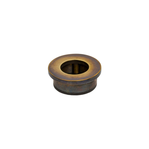 SHOW Antique Brass Round Finger Edge Pull