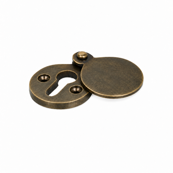  Burnished Brass Round Covered Escutcheon
