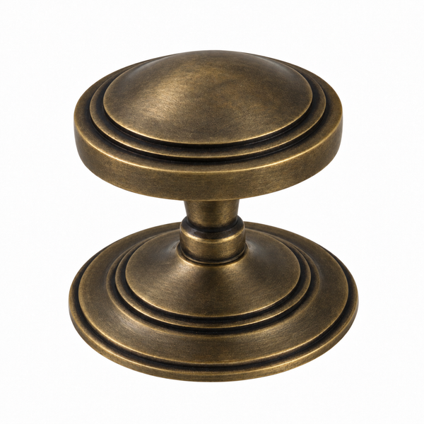  Burnished Brass Art Deco Centre Door Knob