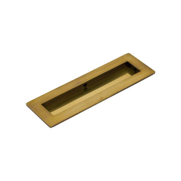 SHOW 175mm Antique Brass Plain Rectangular Flush Pull 