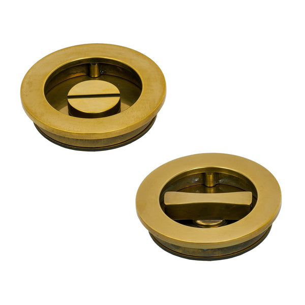 SHOW Antique Brass Plain Round Pull - Privacy